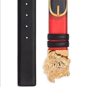 Versace Bondage print reversible palazzo belt.